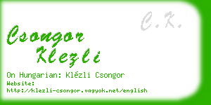 csongor klezli business card